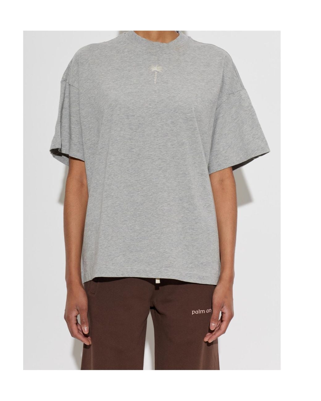 Palm Angels Gray Short-Sleeved T-Shirt