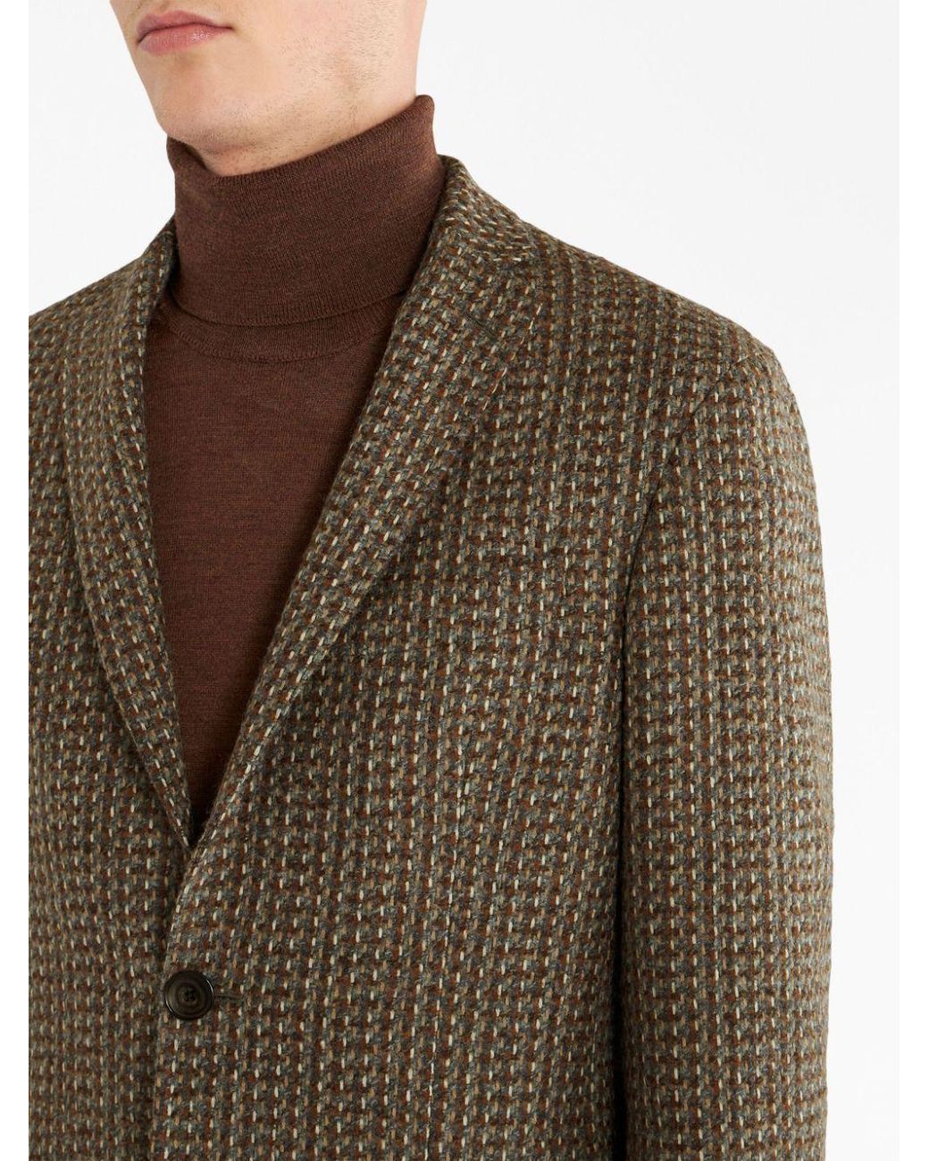 Etro Gray Mixed Wool Jacket for men
