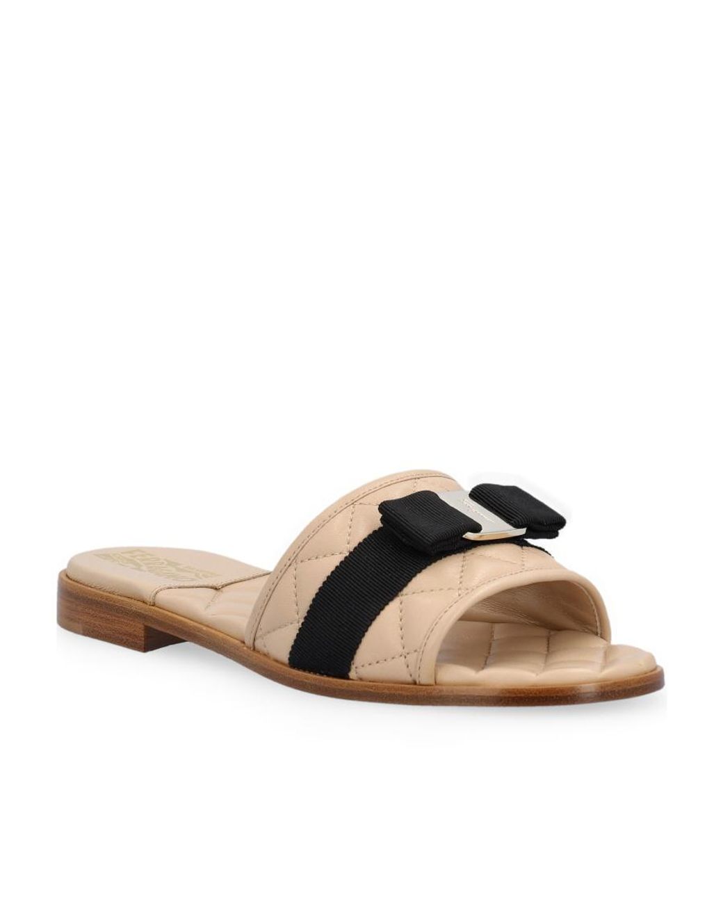 Ferragamo Multicolor Vara Bow Quilted Slides