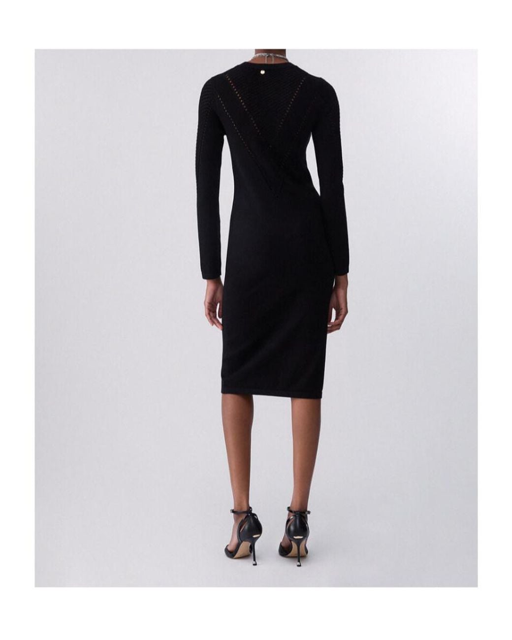 Liu Jo Black Studded Mesh Knitted Dress