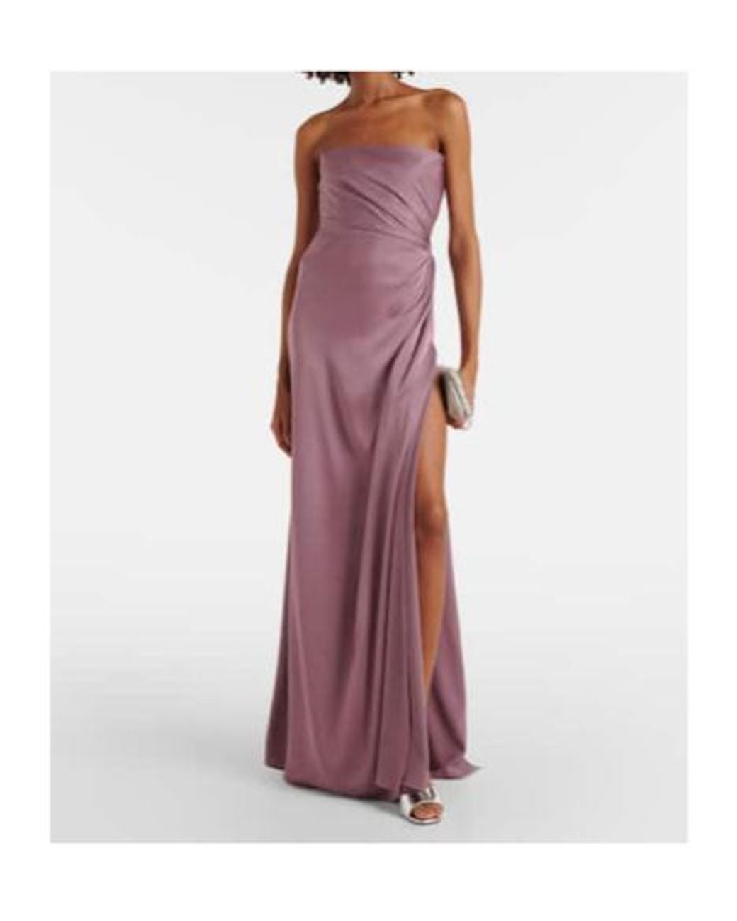 Alex Perry Purple Strapless Satin Crepe Gown