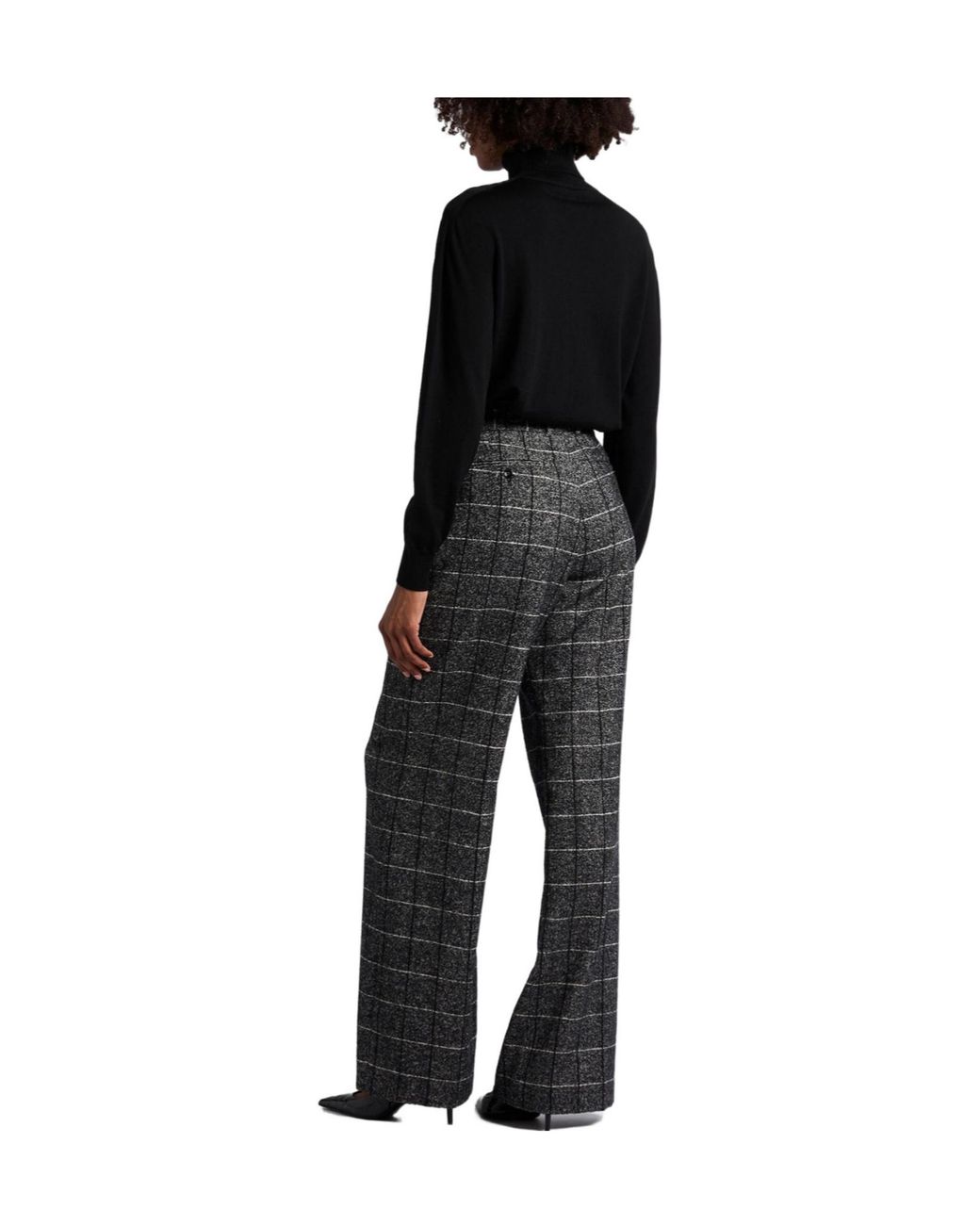 Dolce & Gabbana Gray Plaid Wide-Leg Pants
