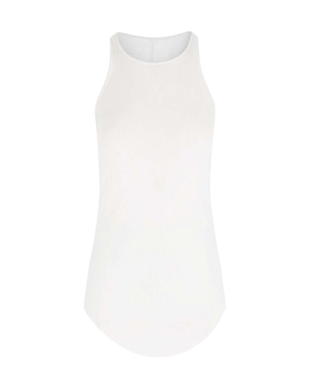 Rick Owens White Basic Rib Tank Top