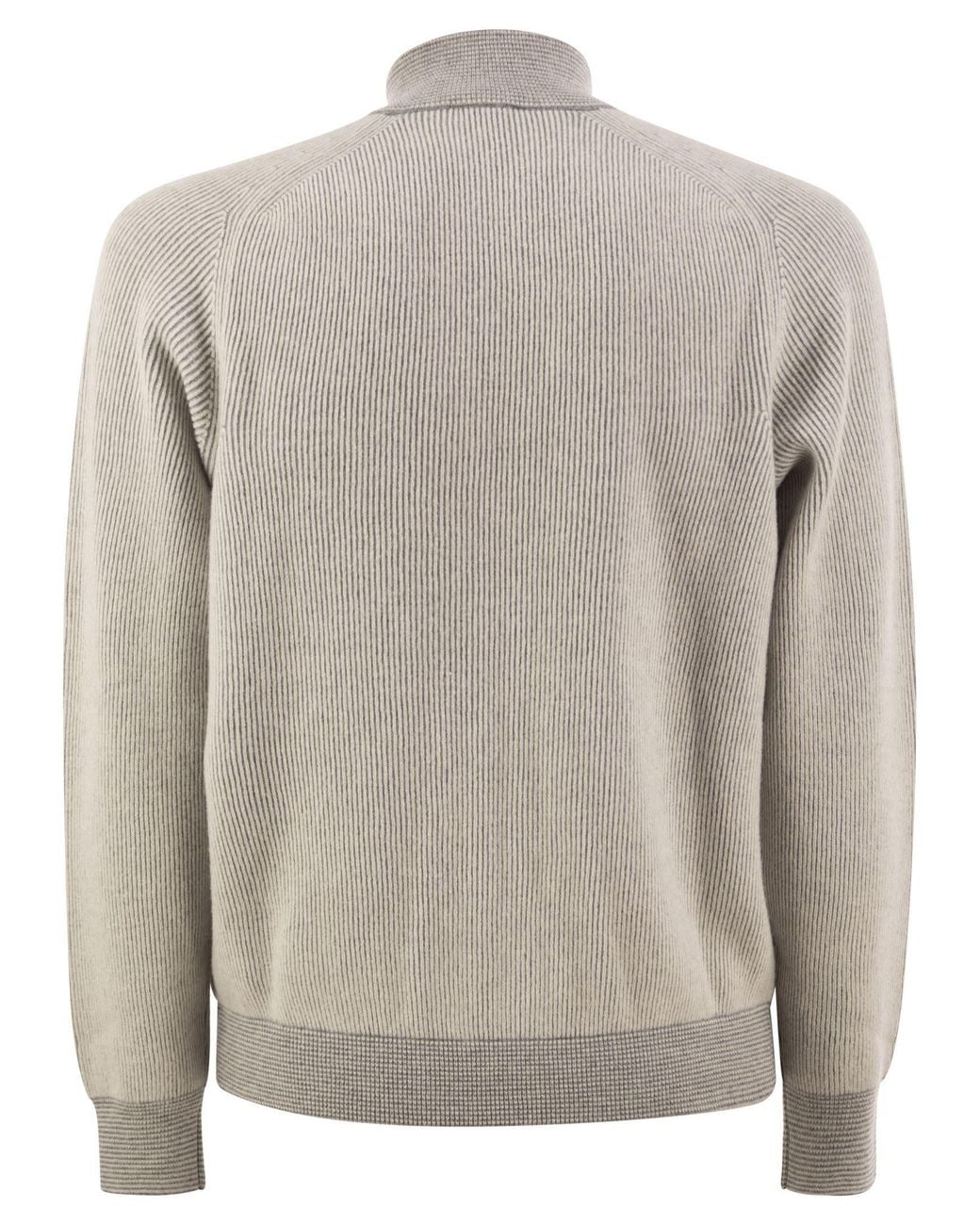 Peserico Multicolor Ribbed Zipped Cardigan for men