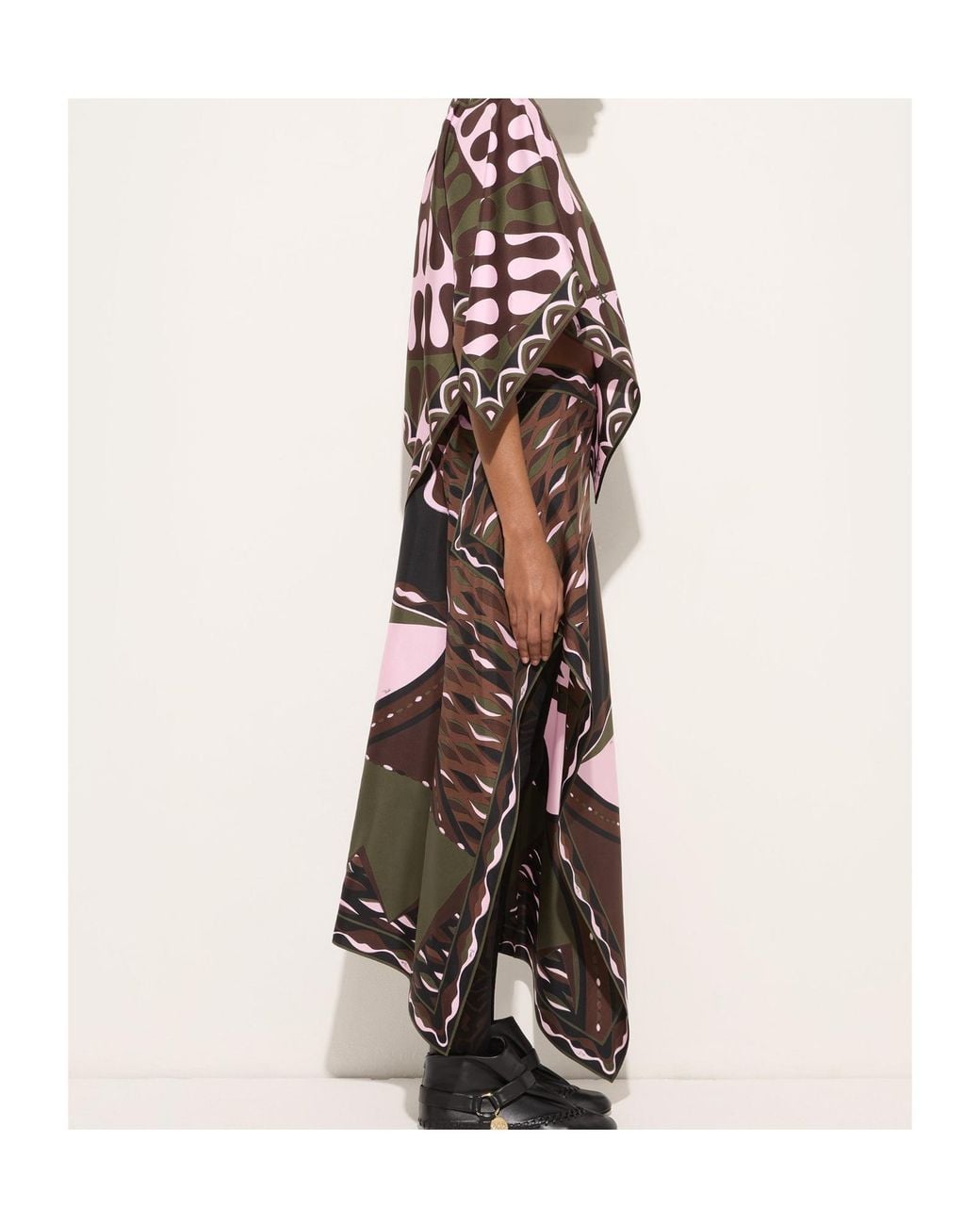 Emilio Pucci Multicolor Pucci Dune Printed Satin Skirt