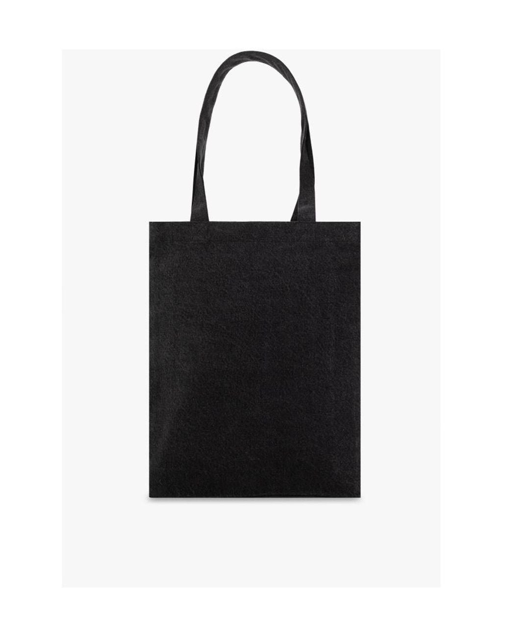 A.P.C. Black Lou Logo Printed Tote Bag for men