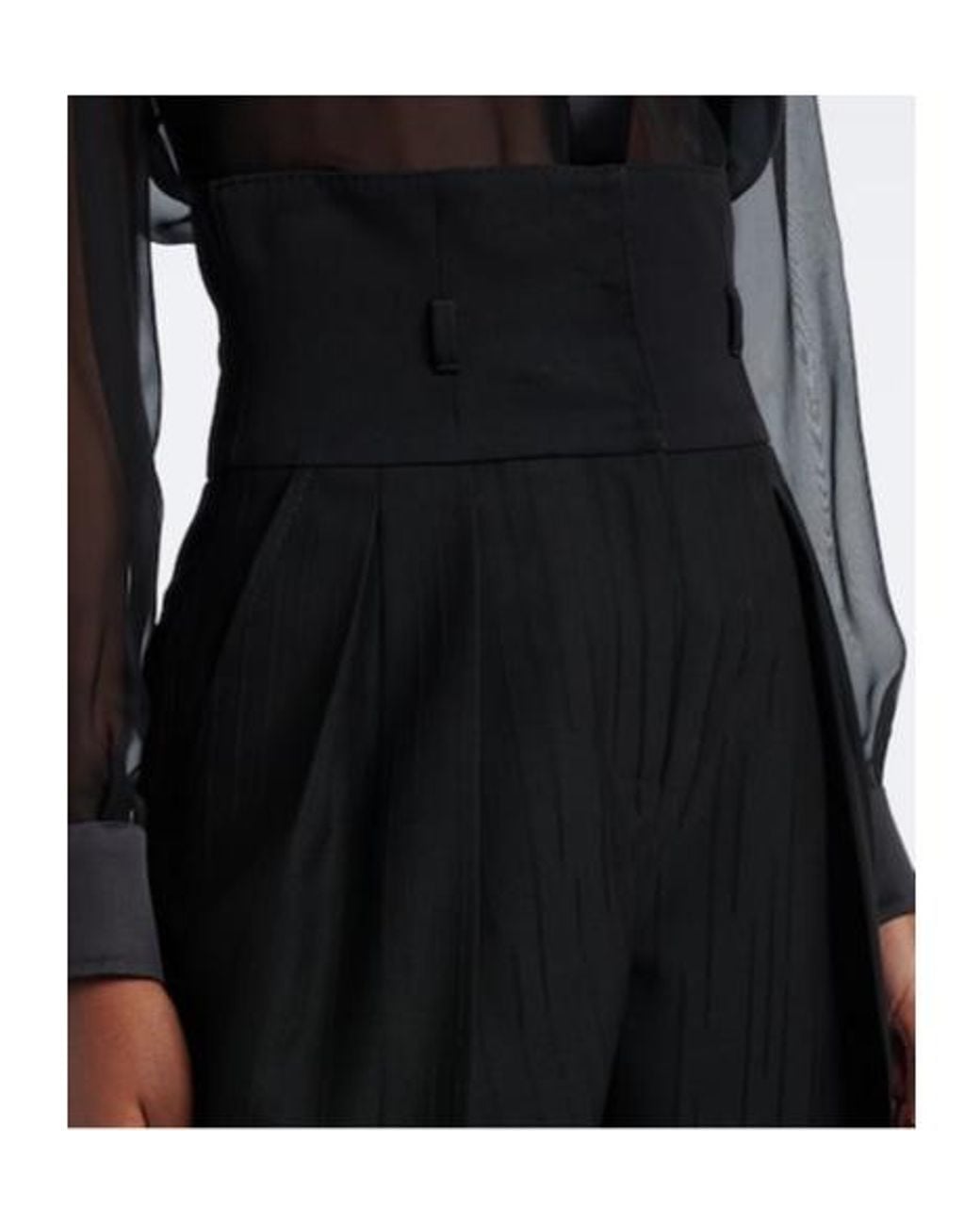 Dolce & Gabbana Black Pinstripe Wide-Leg Pants