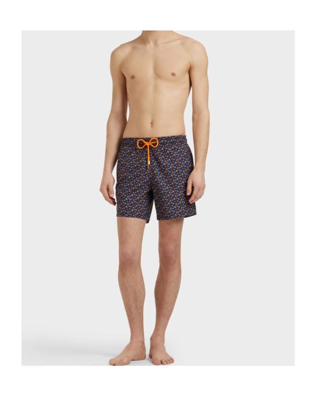 Vilebrequin Blue Drawstring Turtle-Print Swim Shorts for men
