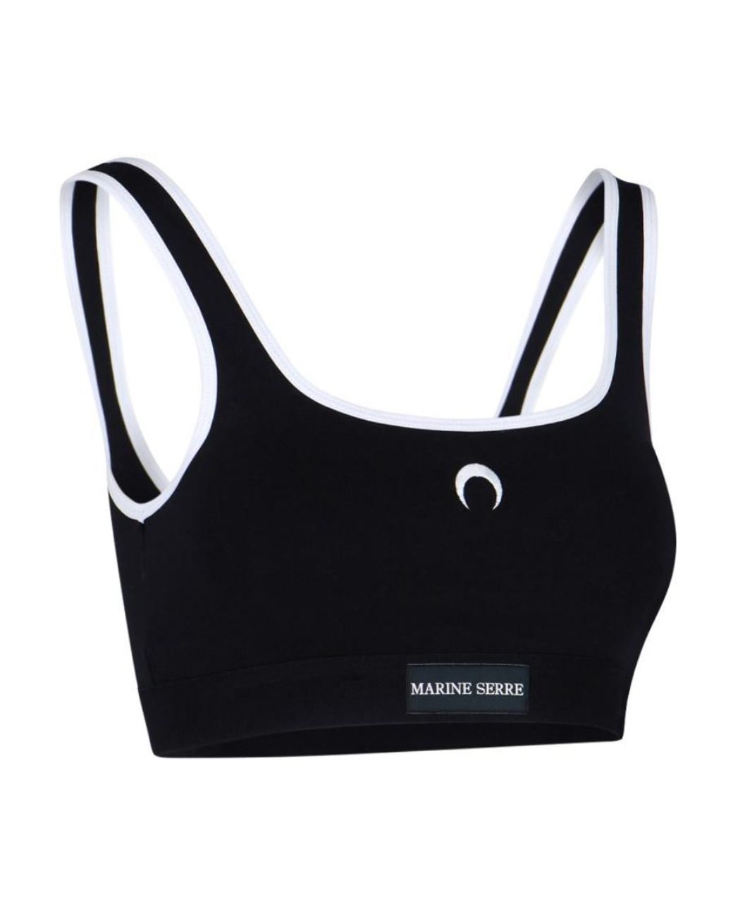 MARINE SERRE Black Logo Bra