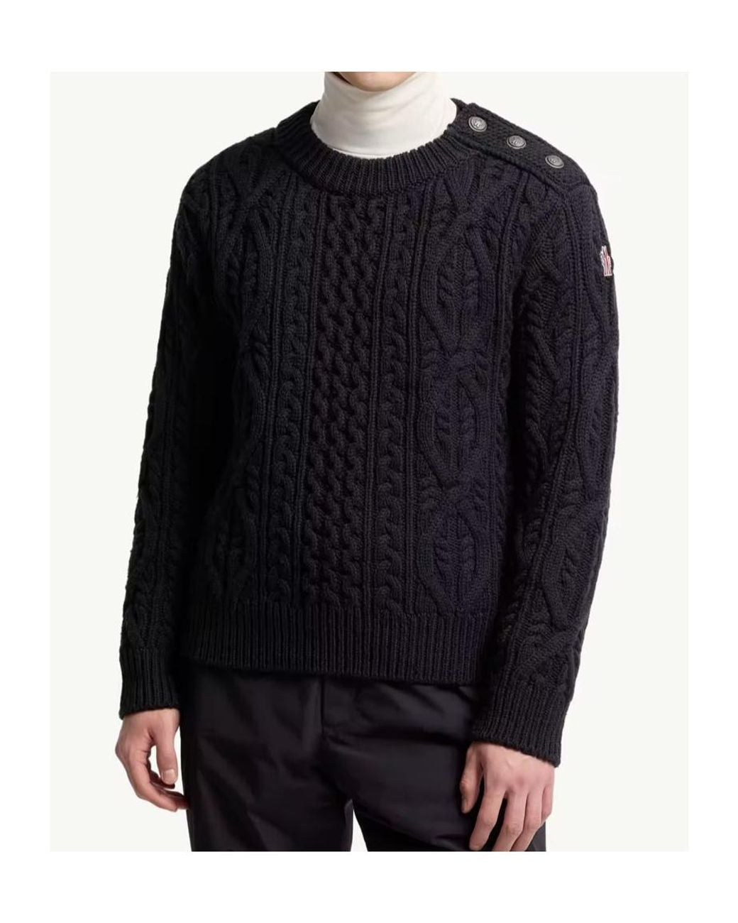 Moncler Blue Argyle Wool Jumper for men