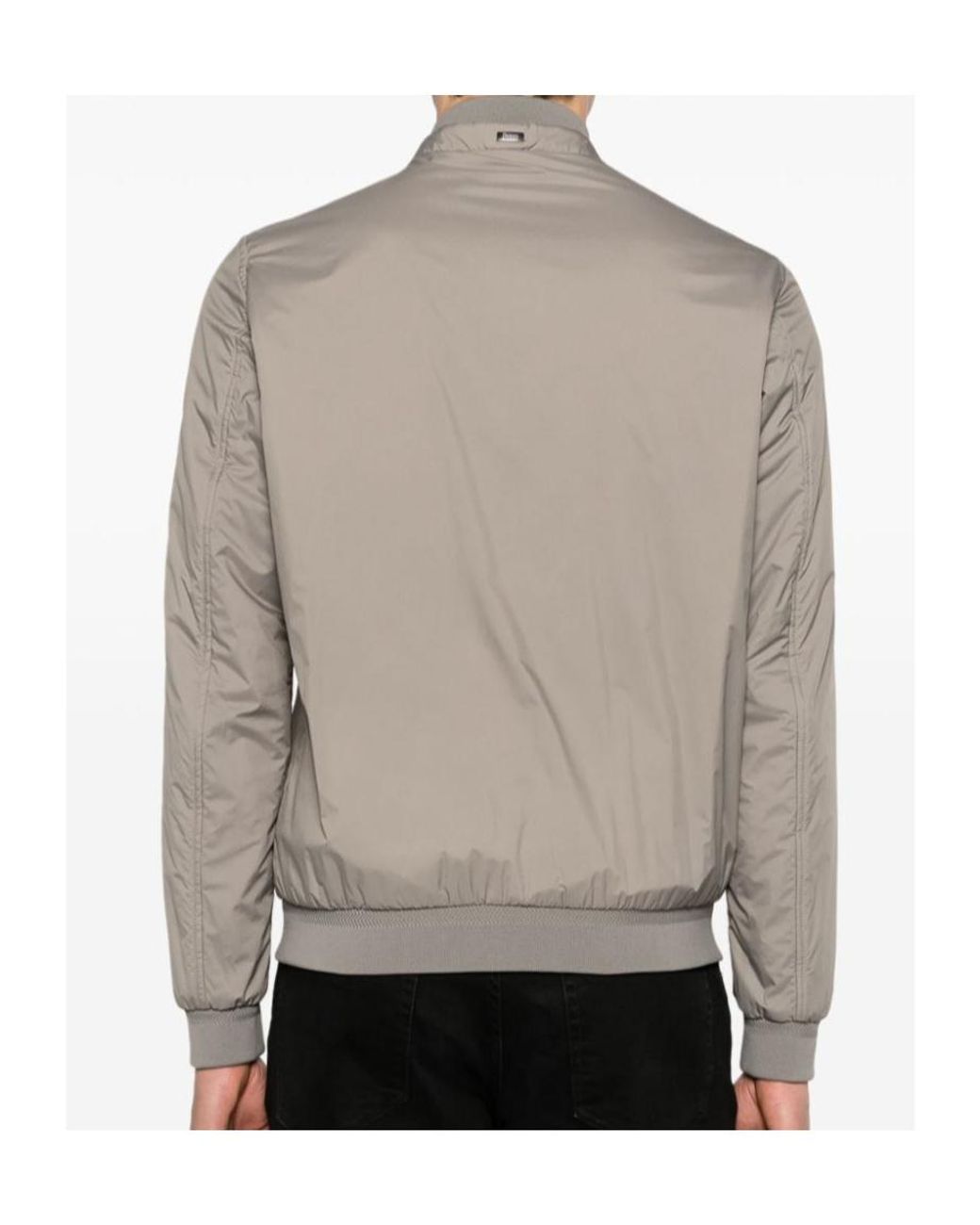 Herno Gray Zip-Up Bomber Jacket for men