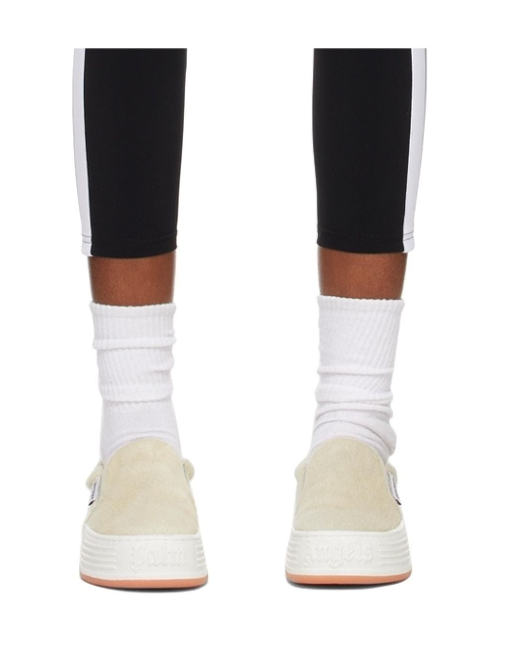 Palm Angels Black Logo-Printed Mid-Rise Track Leggings