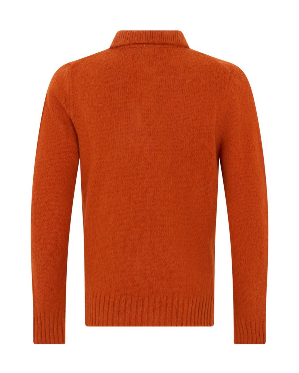Aspesi Orange Long-Sleeved Polo Collar Sweater for men