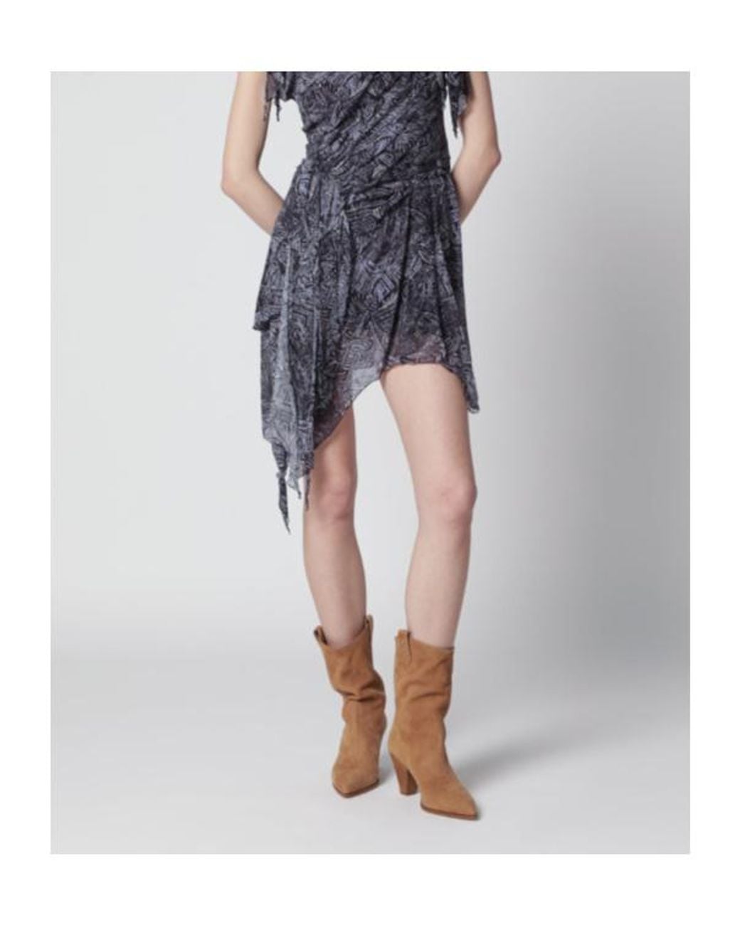 Isabel Marant Blue Printed Ruffled Shorts