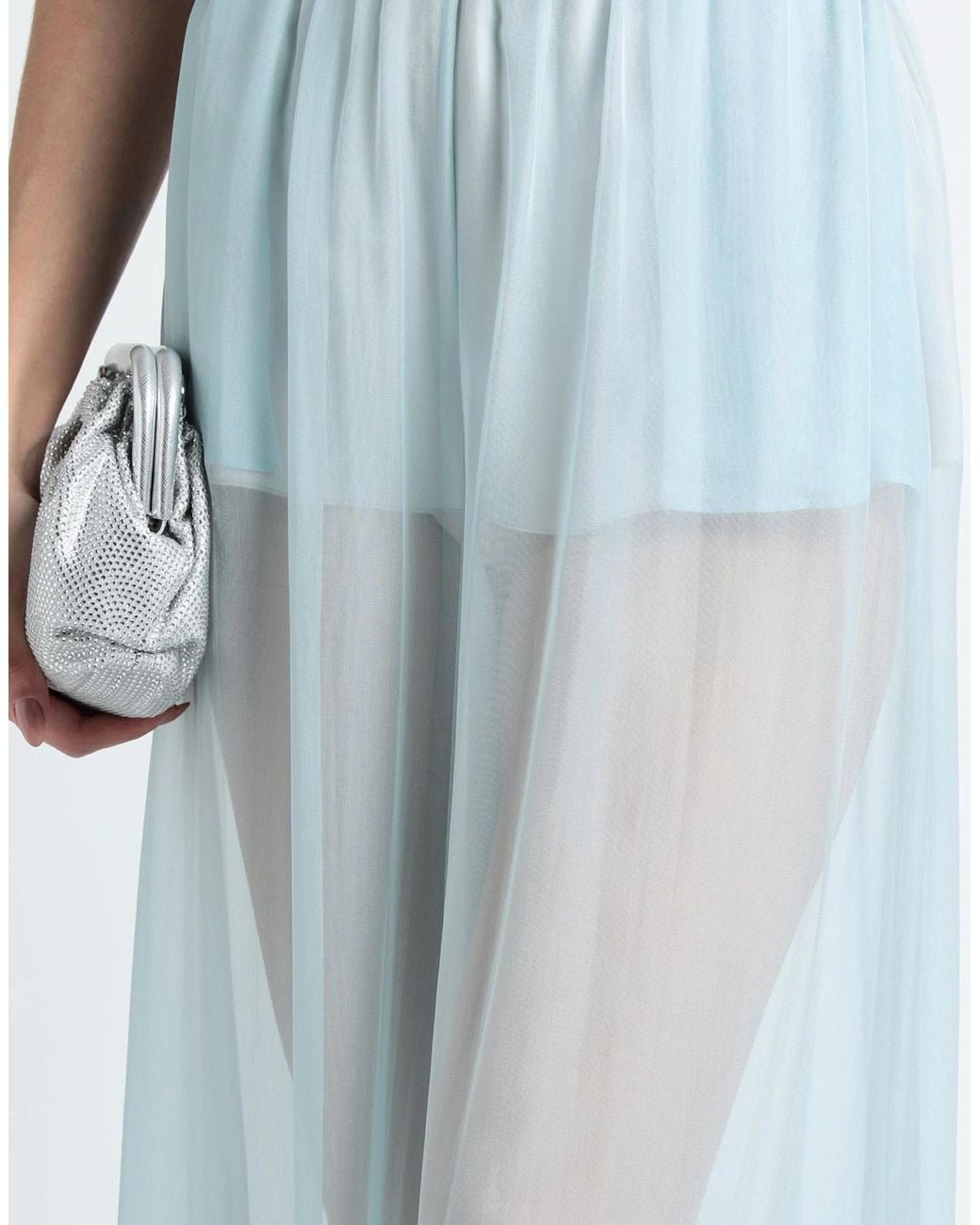 Dolce & Gabbana Blue Minimalist Solid-Color Lace Midi Skirt