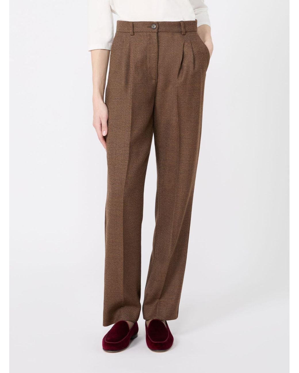 Weekend by Maxmara Brown Wool Carrot Trouser