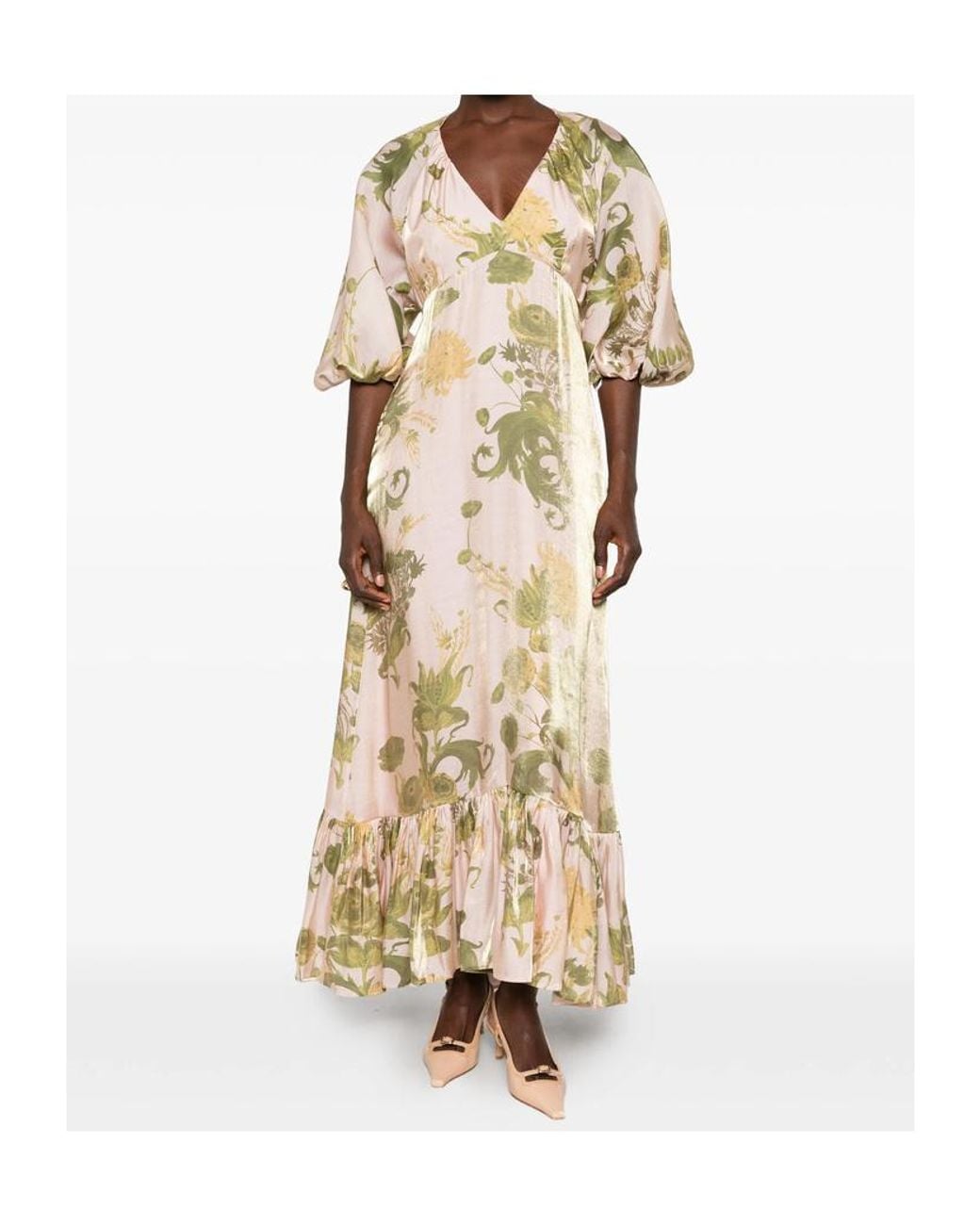 LaDoubleJ Natural V-Neck Dress