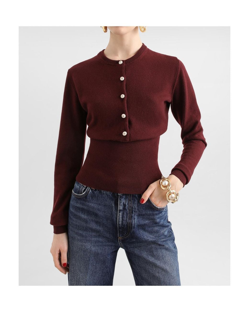Dolce & Gabbana Red Serafino Knitted Pullover