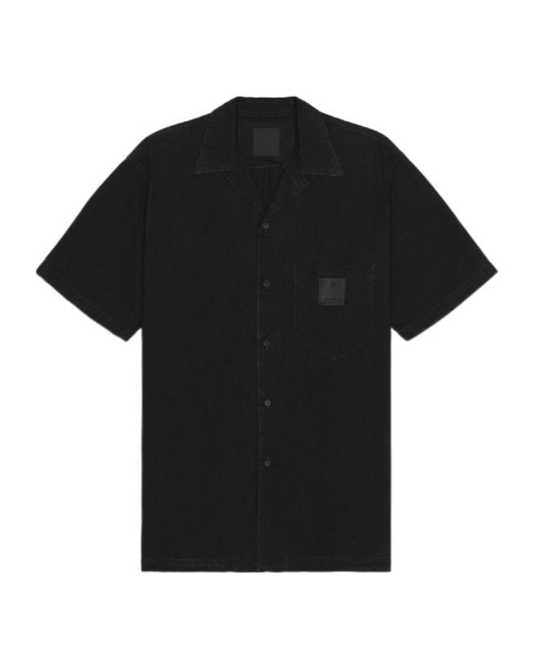 Givenchy Black Collared Short-Sleeve Shirt for men
