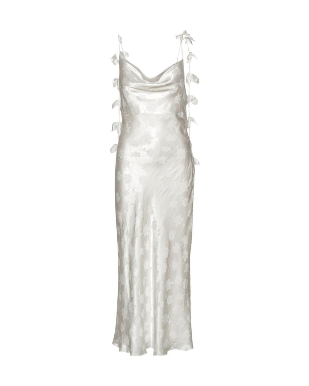 ROTATE BIRGER CHRISTENSEN White Cowl-Neck Midi Dress