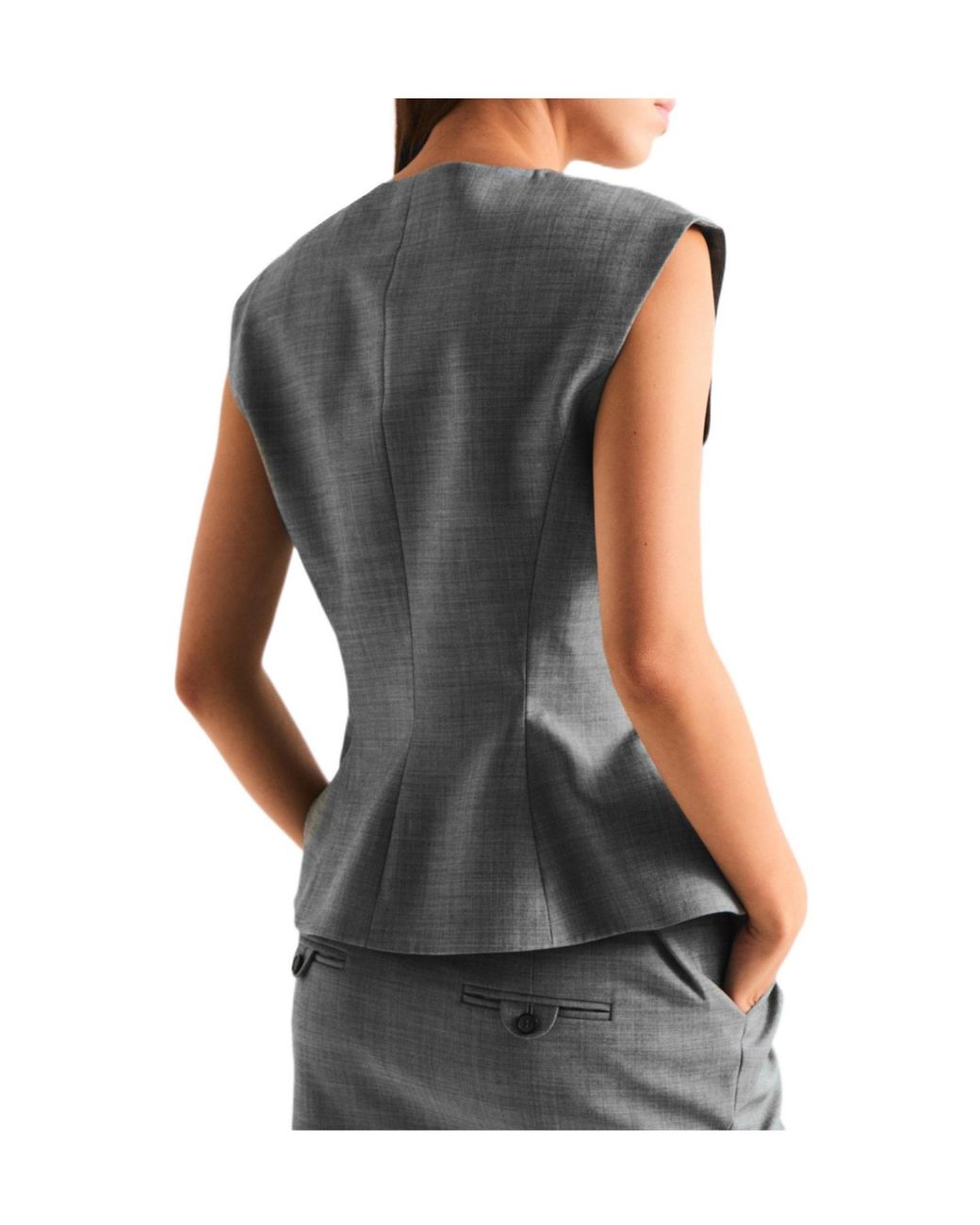 Magda Butrym Gray Sleeveless Tailored Waistcoat