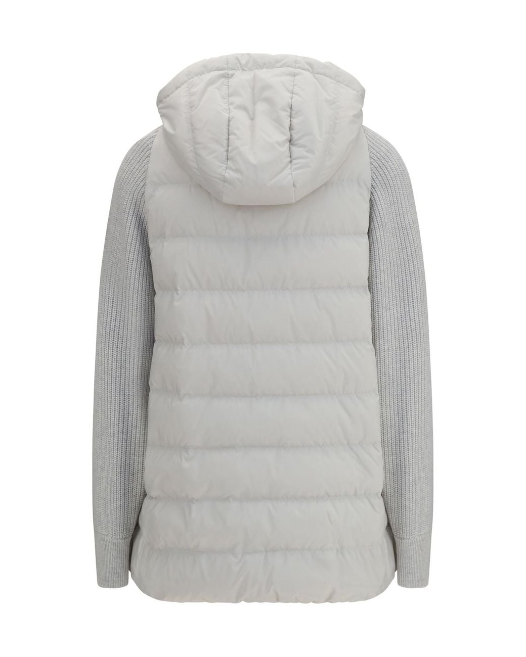 Brunello Cucinelli Gray Long-Sleeved Cotton-Padded Jacket