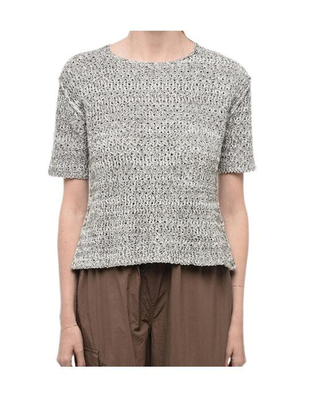 Jil Sander Gray Knitted Short-Sleeve T-Shirt for men