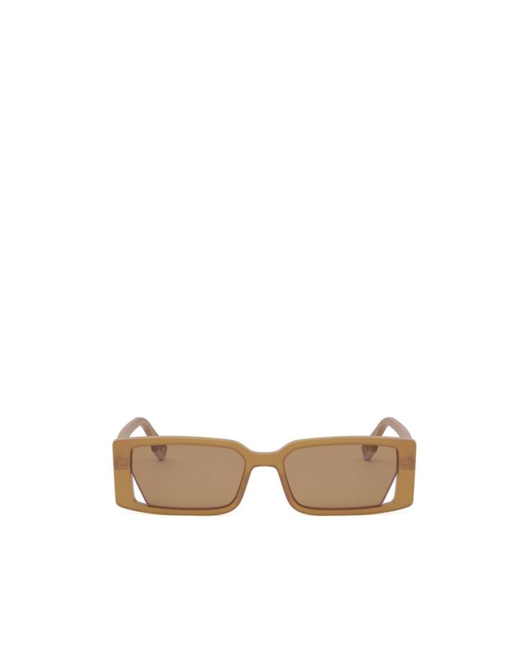 Fendi White Eyewear Rectangle-Frame Sunglasses