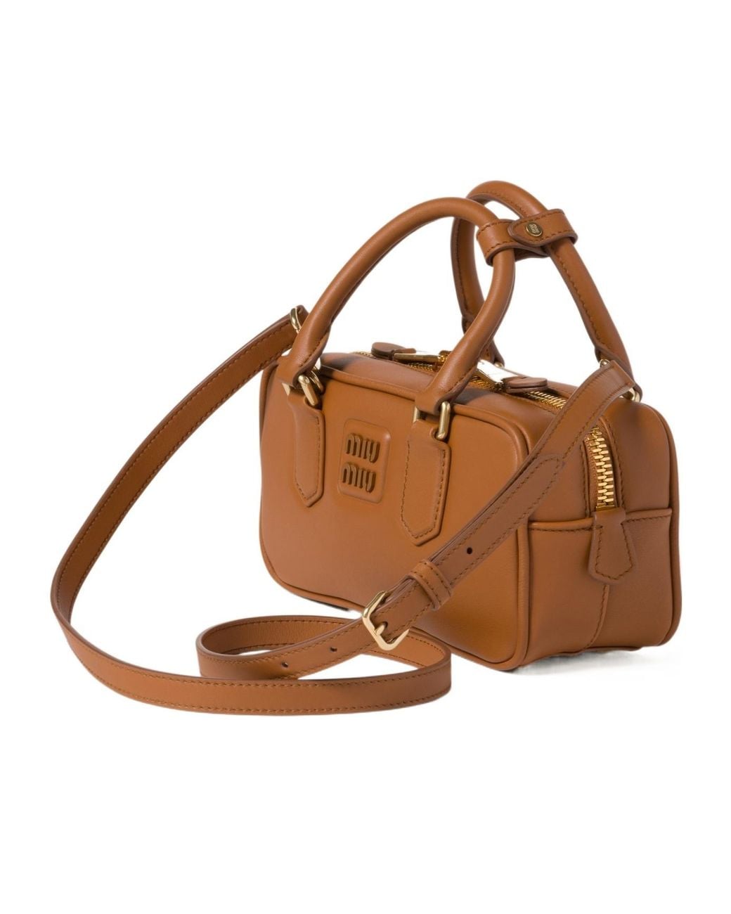 Miu Miu Brown Arcadie Zipped Tote Bag