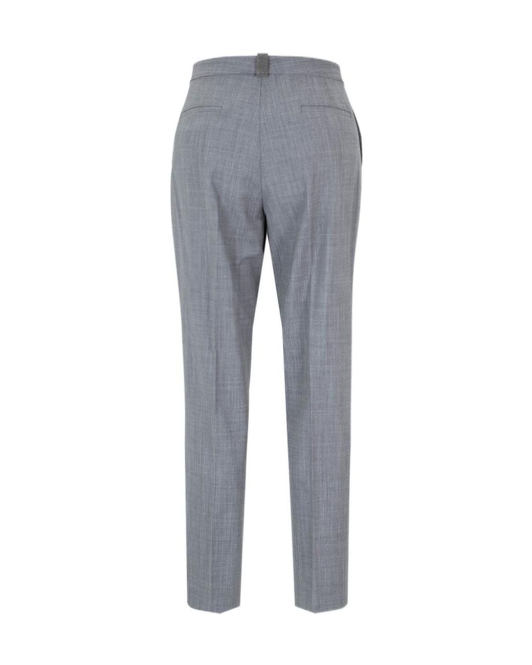 Fabiana Filippi Gray Pressed-Crease Trousers