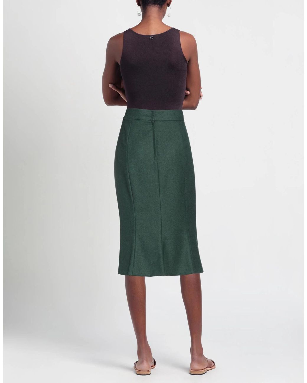 Dolce & Gabbana Green Solid Flannel Dress