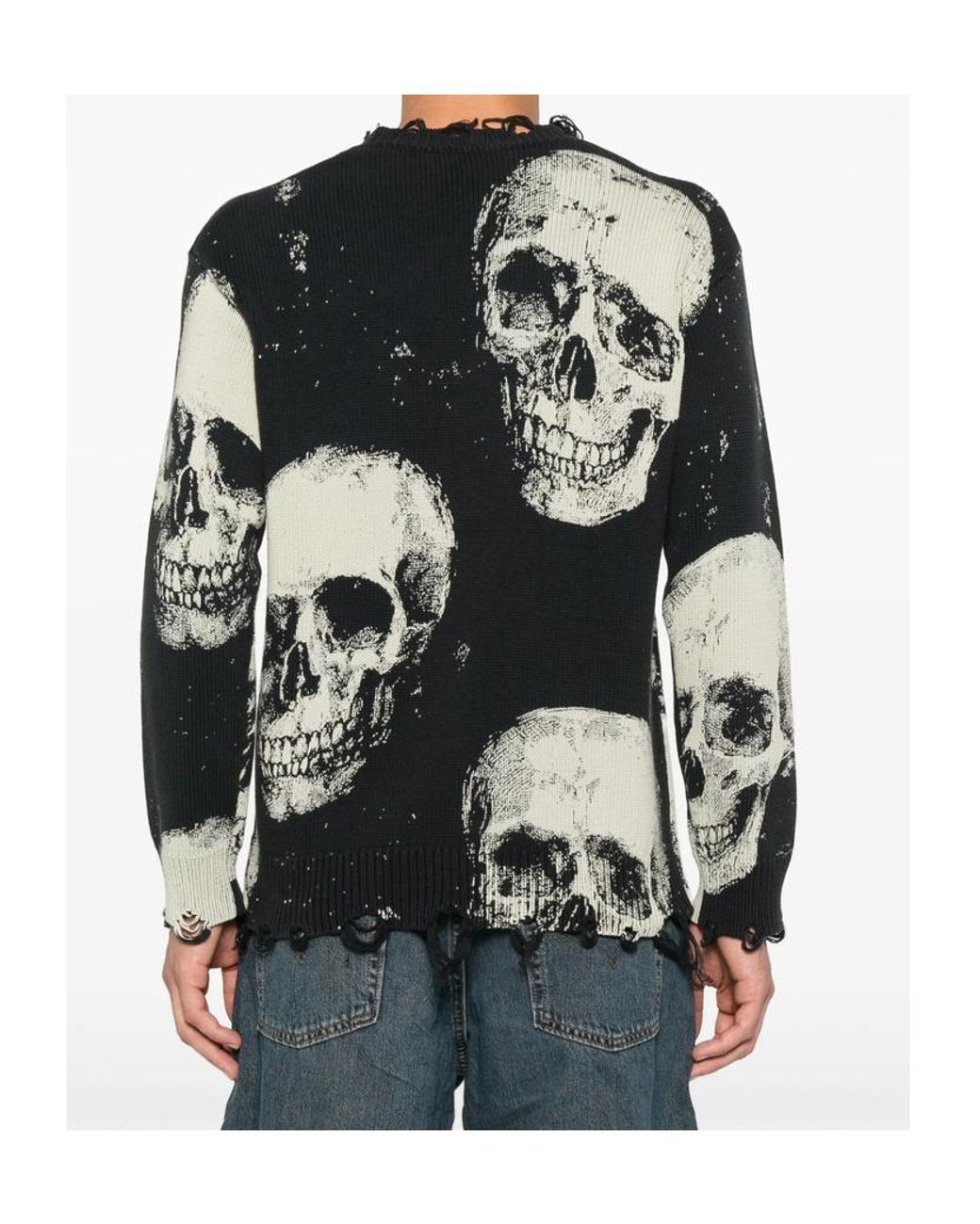 R13 Black Long-Sleeved Pullover for men