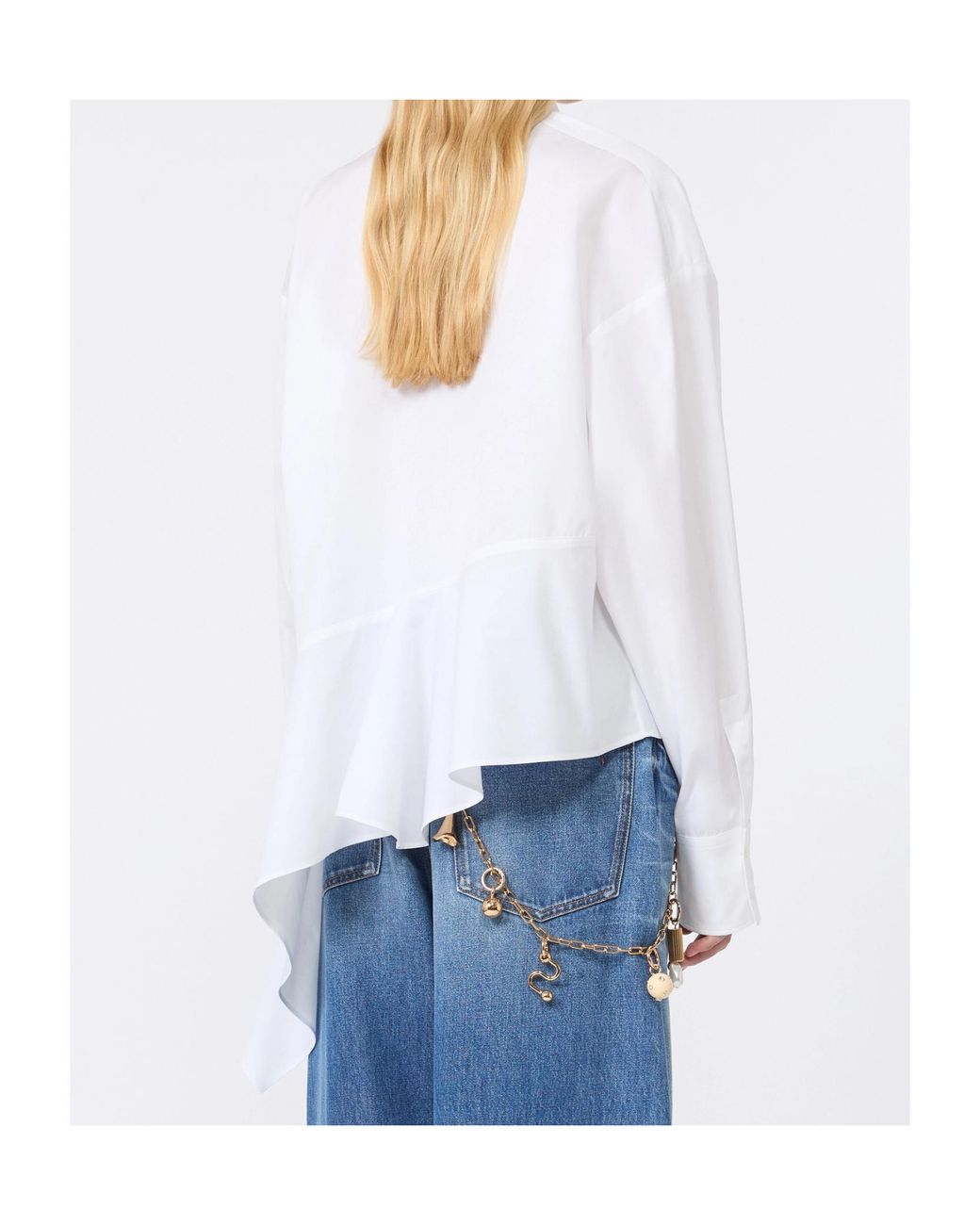 Sportmax White Asymmetric Button-Up Shirt