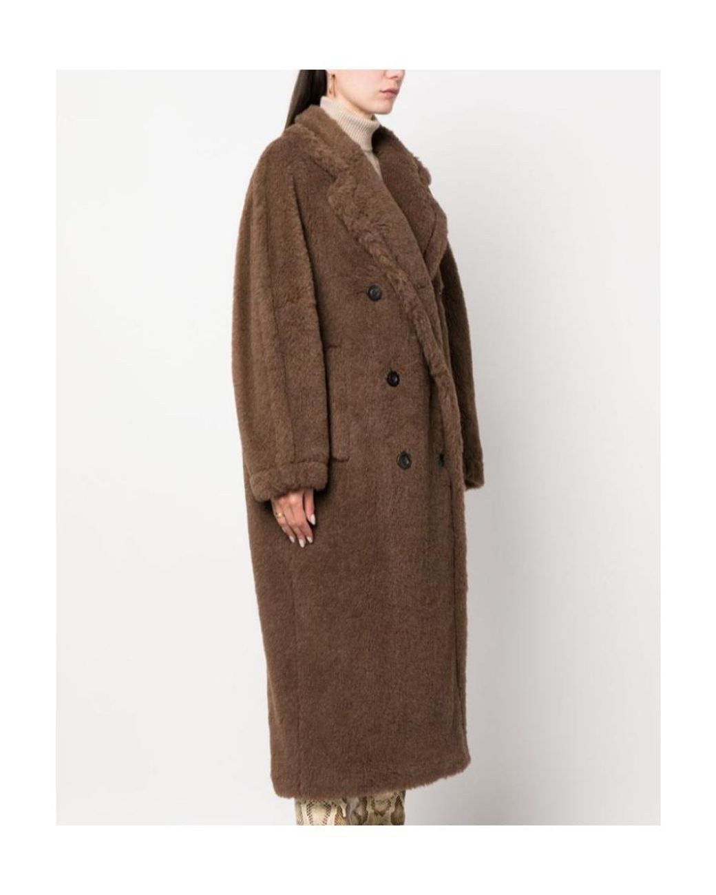 Max Mara Brown Double-Breasted Long-Sleeved Coat