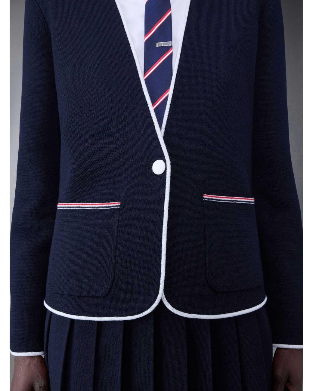 Thom Browne Black V-Neck Buttoned Cardigan
