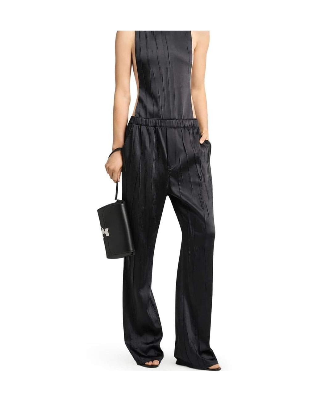 Courreges Blue Crinkled Trousers