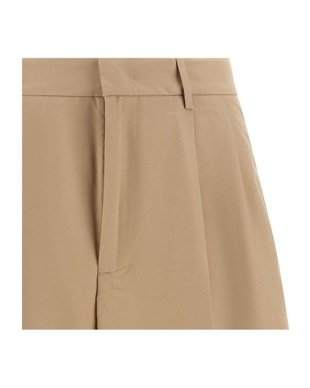 Fabiana Filippi Natural Bermuda Shorts With Pleats