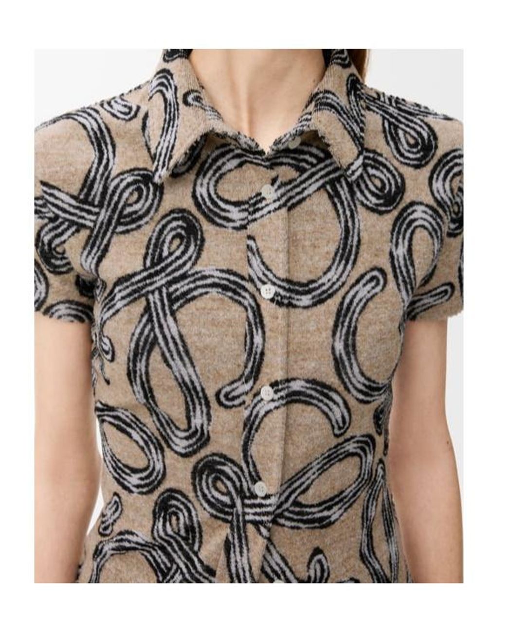 Loewe Gray Short-Sleeved Buttoned Top