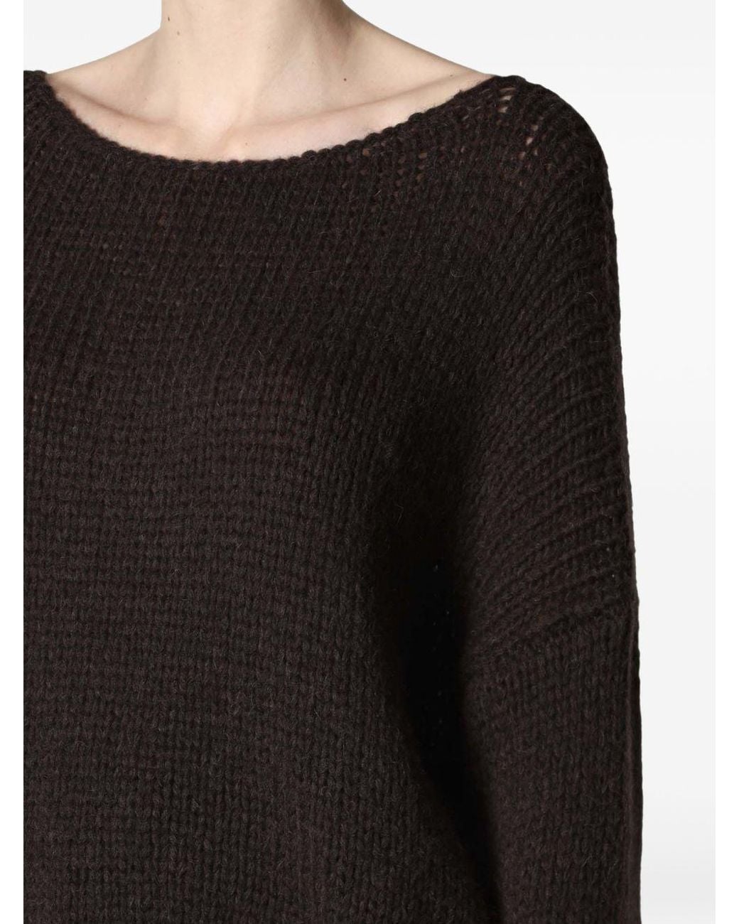 Roberto Collina Black Chunky-Knit Boat-Neck Sweater