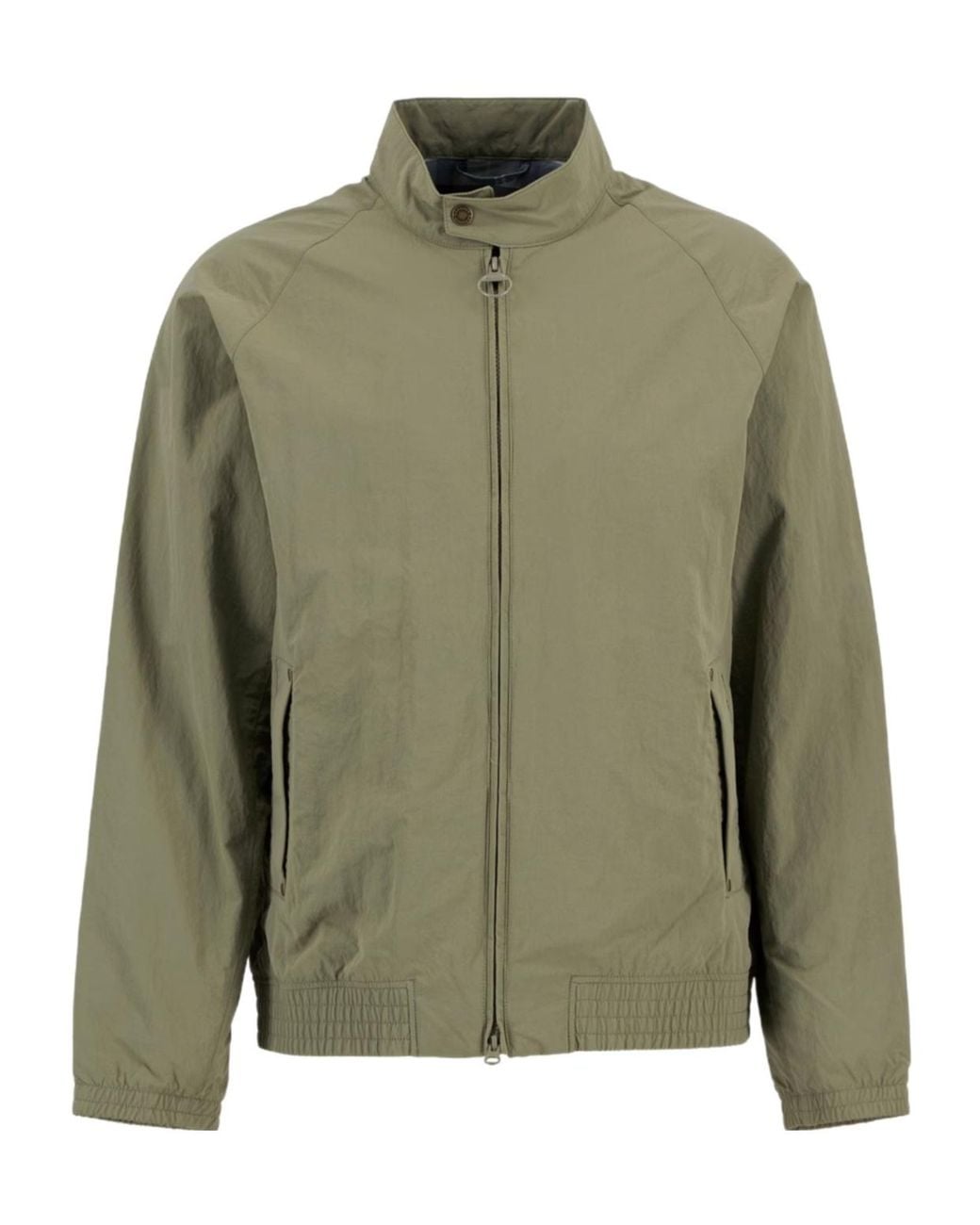 Barbour Green Zippered Long-Sleeved Raincoat for men