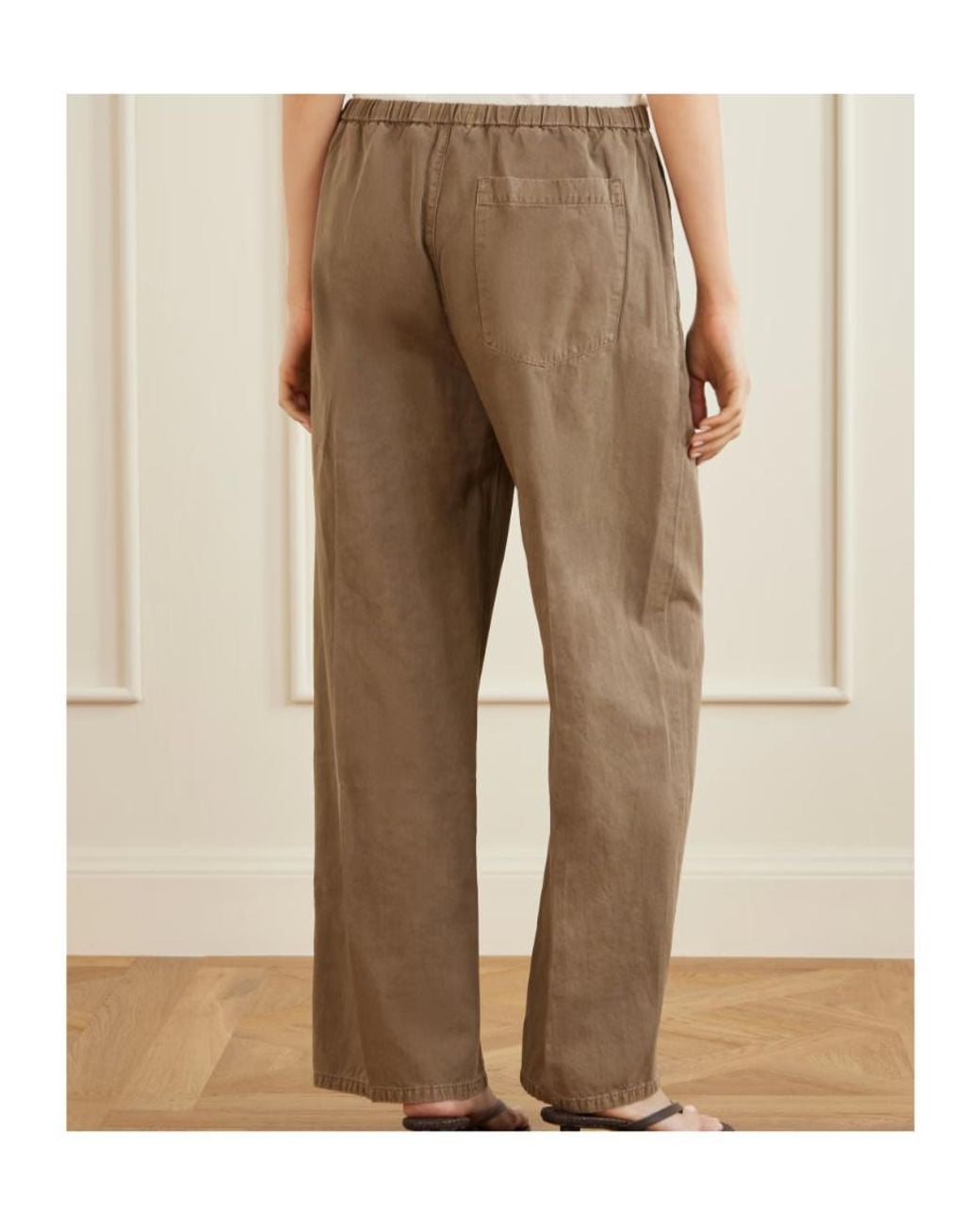 Citizens of Humanity Brown Aurora Cotton And Linen-Blend Wide-Leg Pants