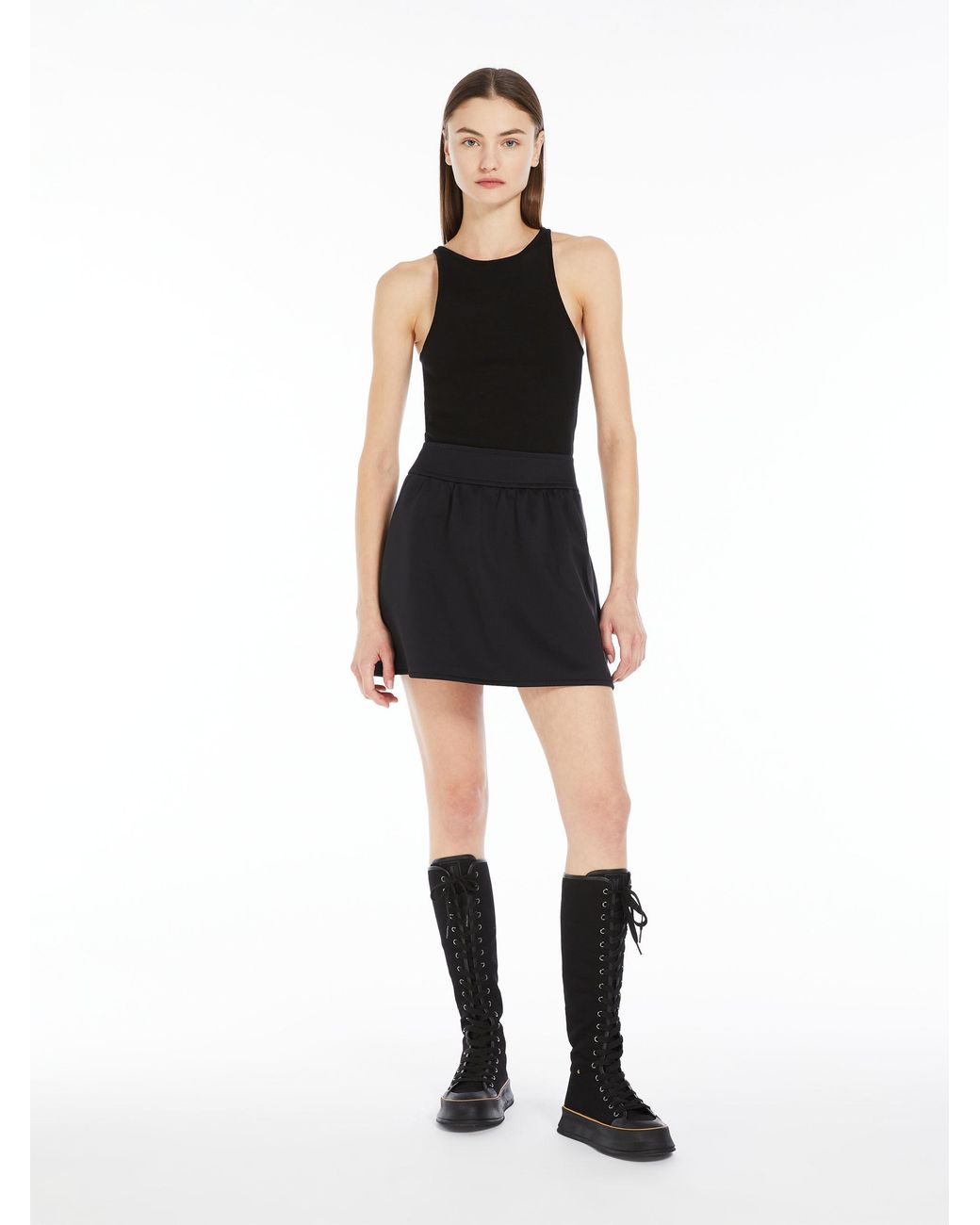 Max Mara Black Crewneck Sleeveless Top