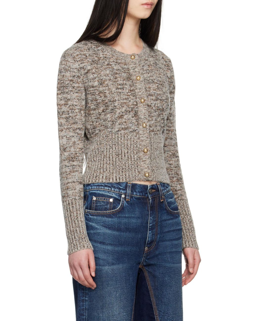 Stella McCartney Brown Crew-Neck Cardigan