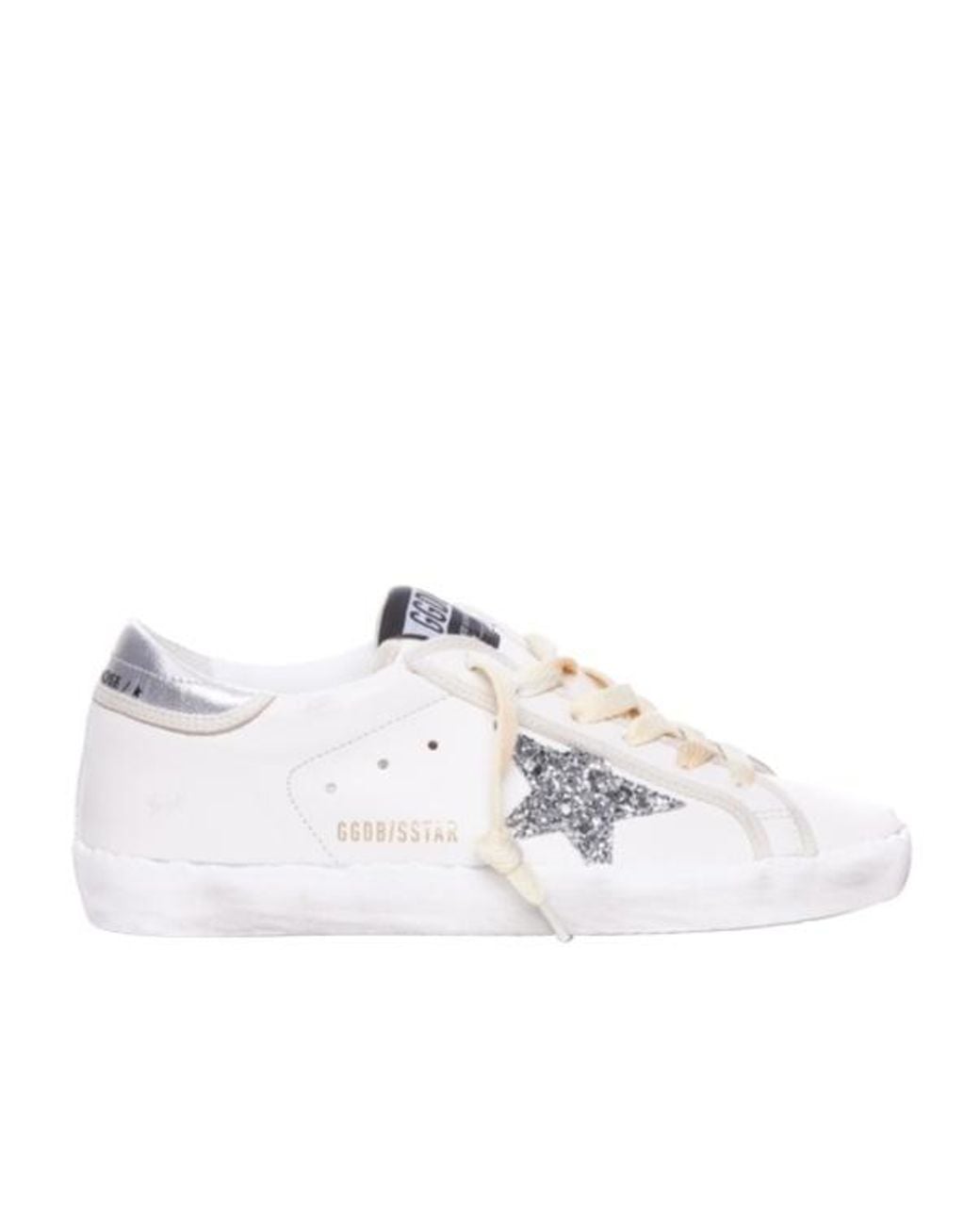 Golden Goose Deluxe Brand White Super Star Glittered Sneakers