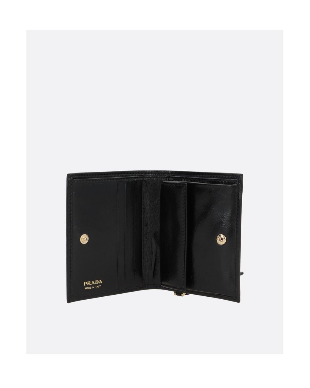 Prada Black Triangle-Logo Bi-Fold Wallet