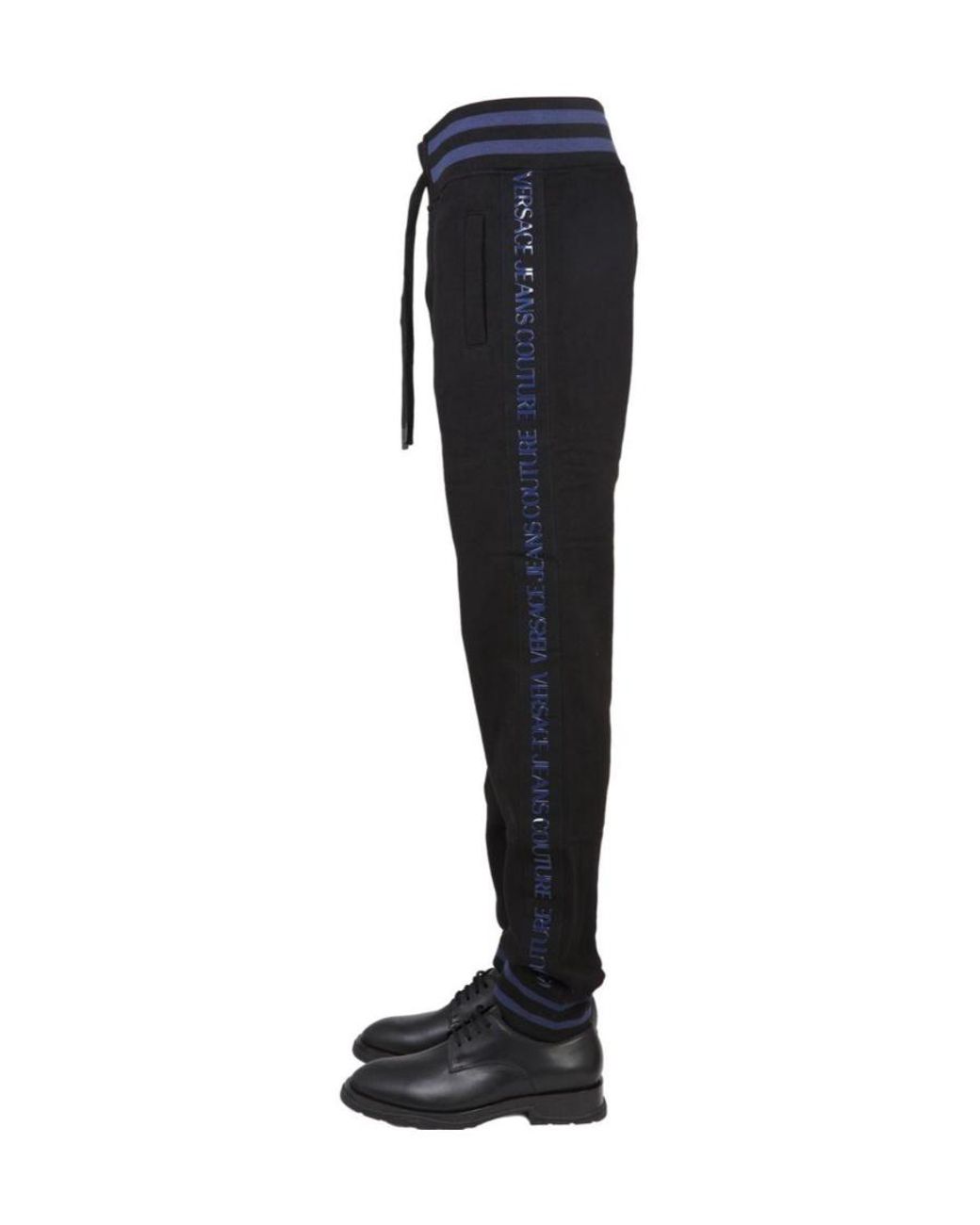 Versace Jeans Black Couture Drawstring Track Pants for men