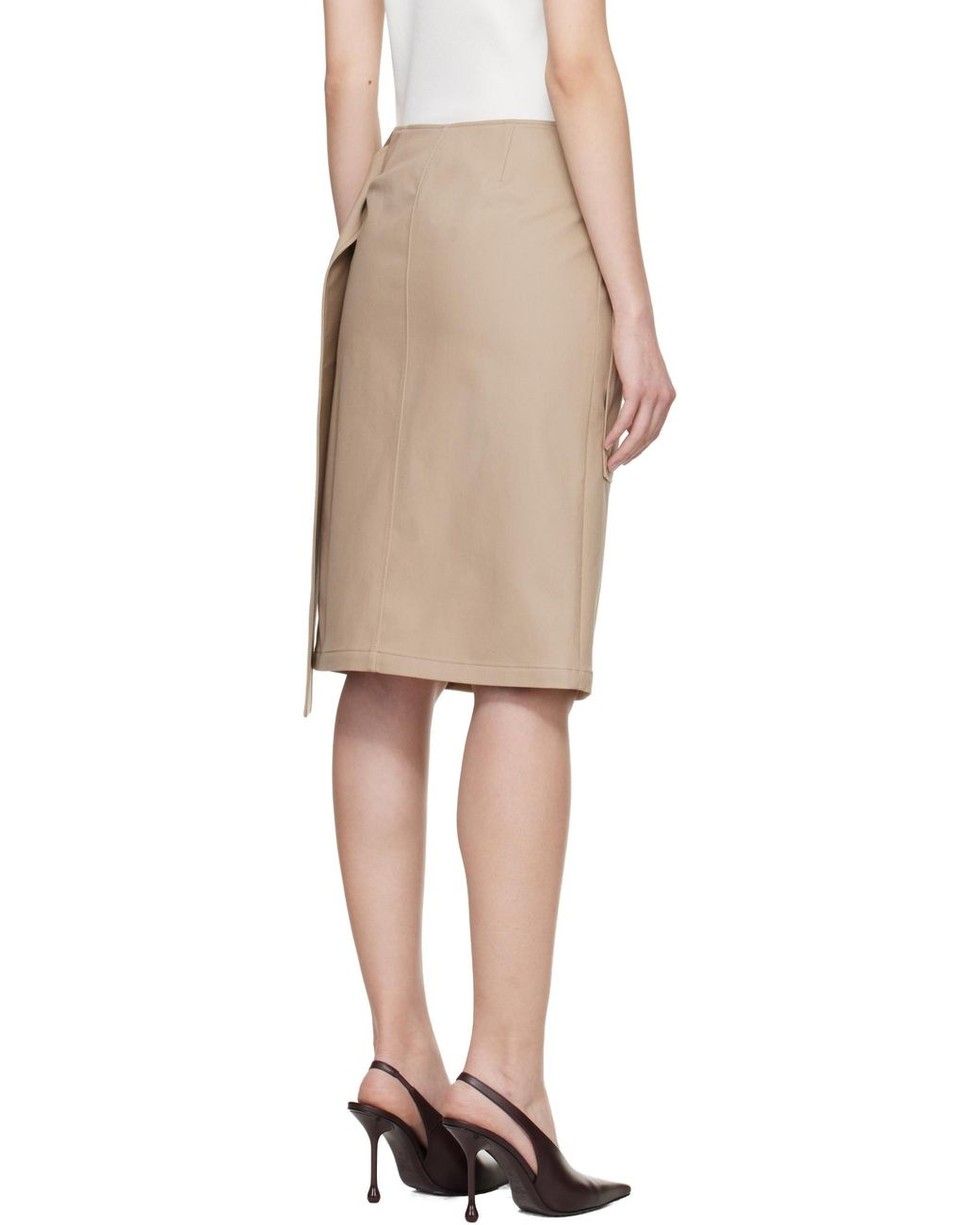 Courreges Brown Courrèges Logo Detailed Buckled Utility Skirt