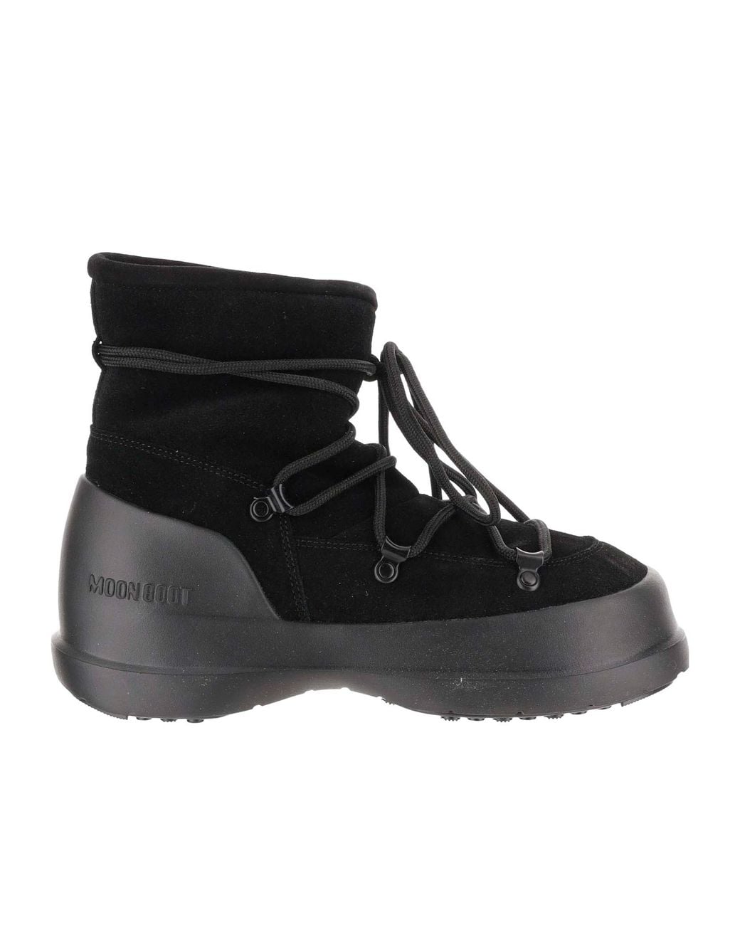 Moon Boot Black Luna Logo Embossed Boots