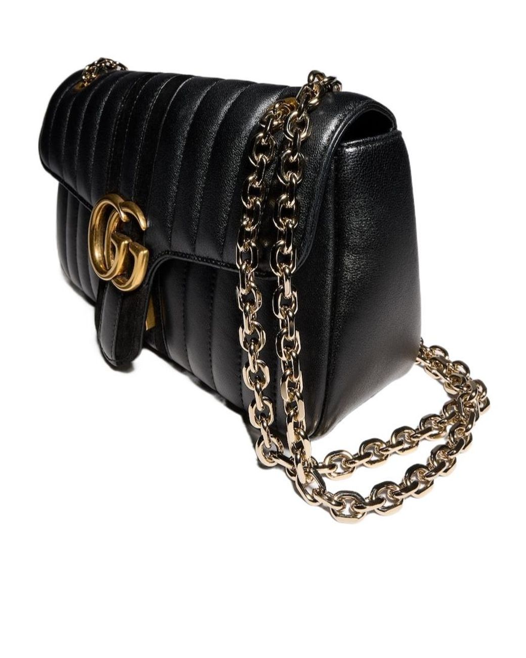 Gucci Black Jetset Gg Marmont Medium Shoulder Bag