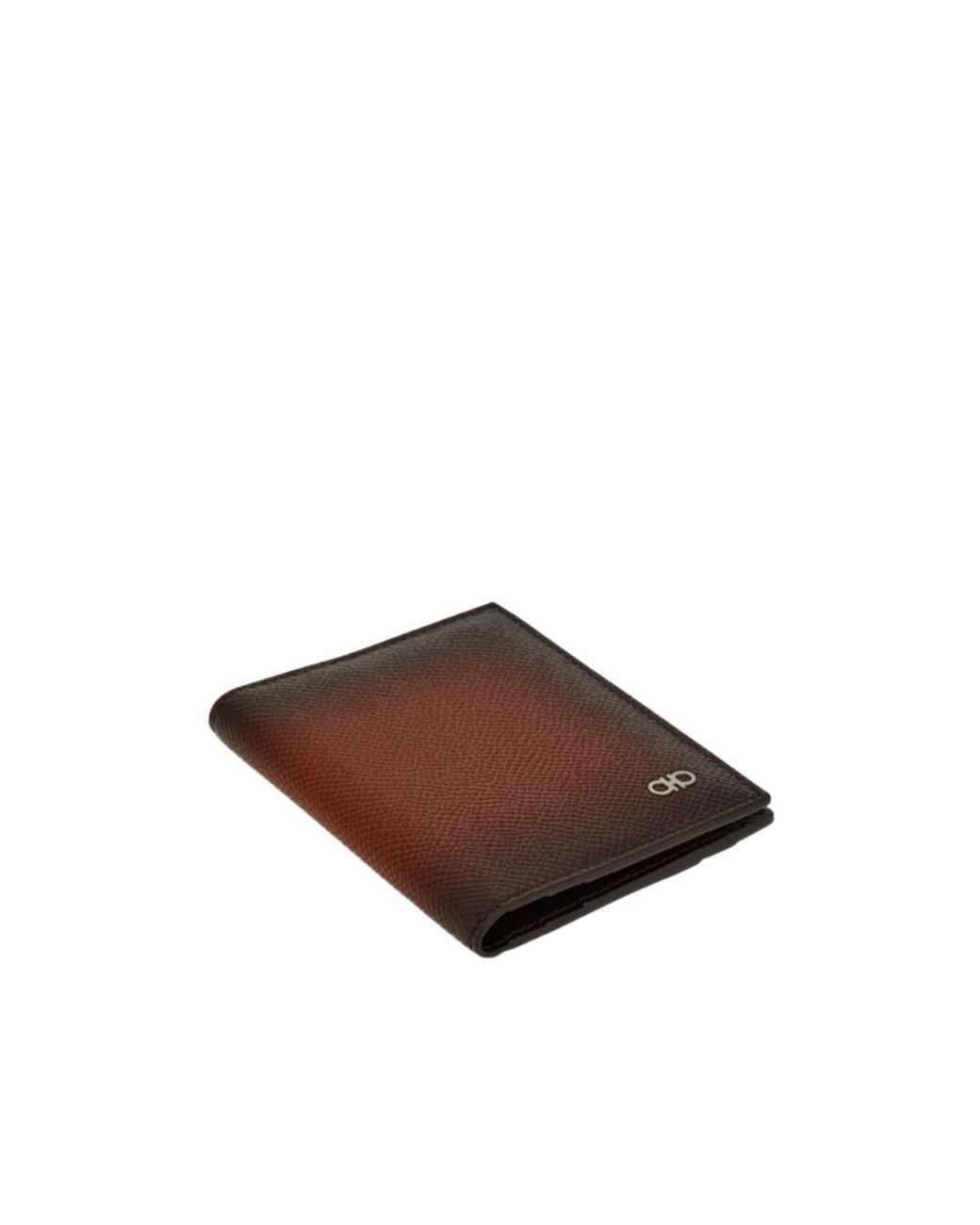 Ferragamo Brown Gancini Credit Card Holder for men